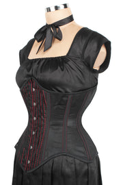 Gothic Custom Made Black Mesh Underbust Corset (ELC-501)