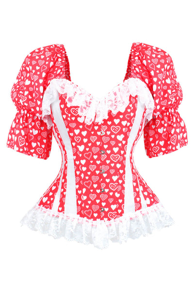 Red Heart Mesh Overbust Corset (ELC-301)