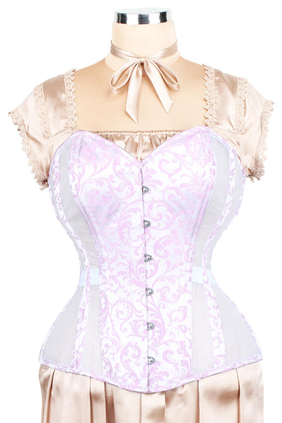 Mesh with Brocade Custom Made Waist Training Corset (ELC-701)