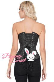 Black Brocade Waist Reducing Corset (ELC-701)