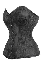 Black Brocade Custom Made Waist Reducing Corset (ELC-701)