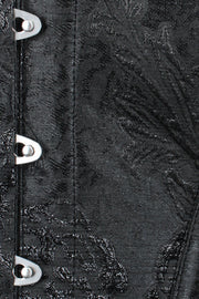 Black Brocade Custom Made Waist Reducing Corset (ELC-701)