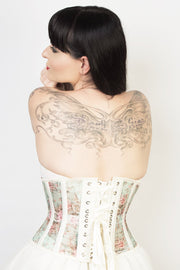 Victorian Custom Made Floral Print Mesh Corset