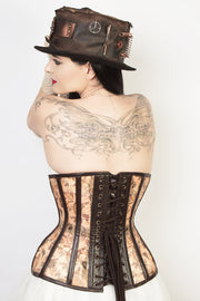 Waist Reducing Steampunk Print Mesh Corset (ELC-102)