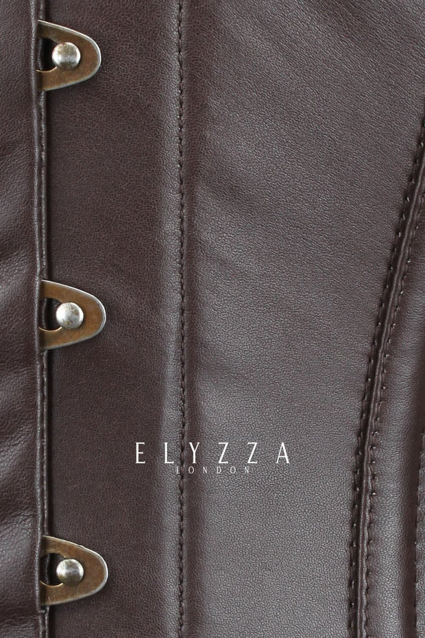 Overbust Custom Made Waist Reducing Leather Corset (ELC-301)