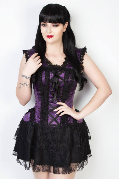 Steel Boned Printed Burlesque Corset Dress