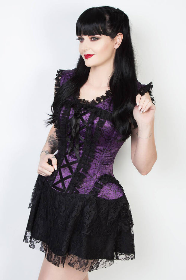 Steel Boned Custom Made Printed Burlesque Corset Dress