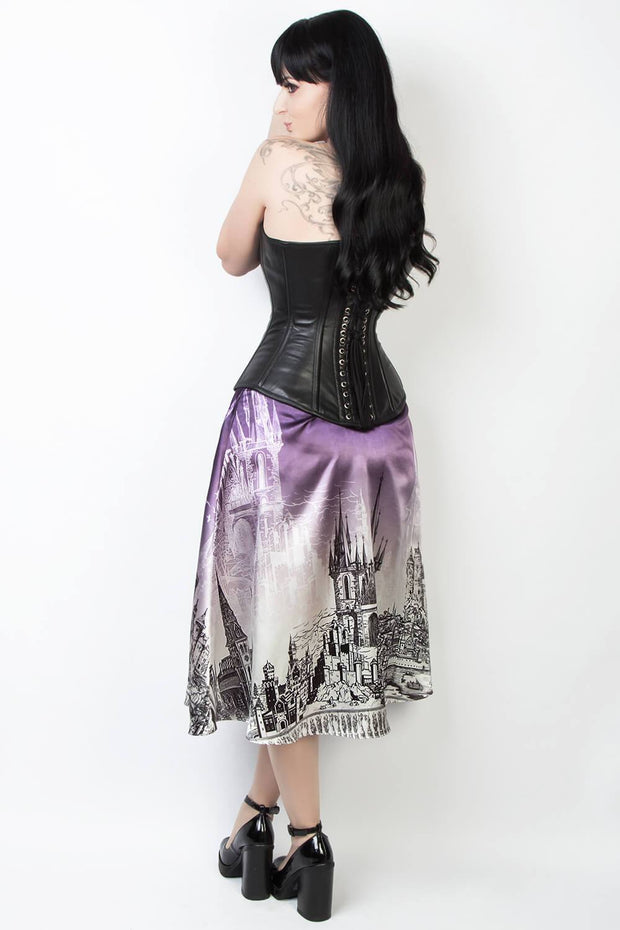 Printed Custom Made Gothic Skirt with Detachable Belt