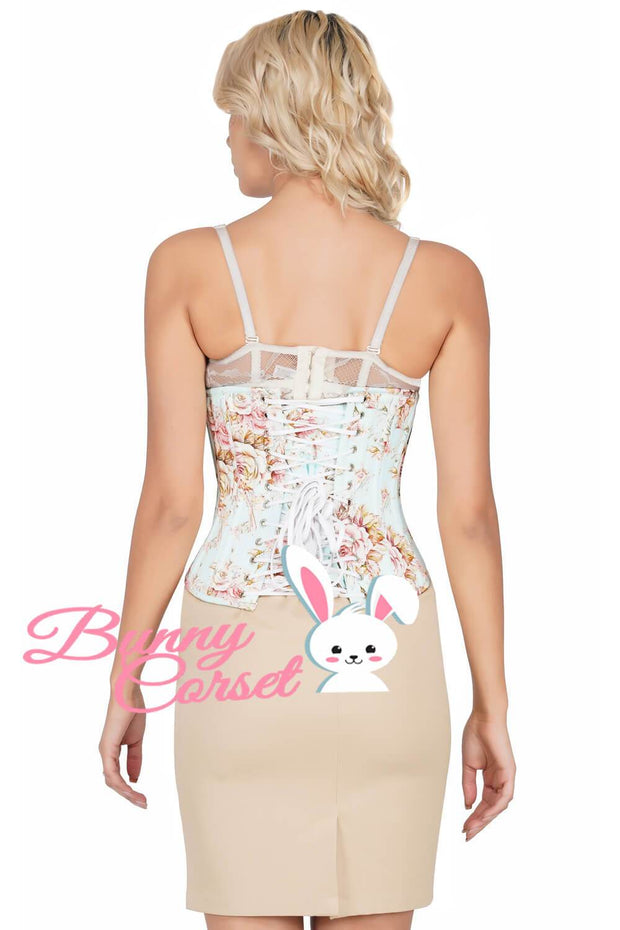 Blossom Waist Training Underbust Rose Print Cotton Corset