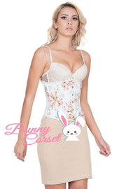 Blossom Waist Training Underbust Rose Print Cotton Corset