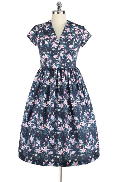 Elyzza London 1950s Style Floral Print Flare Dress