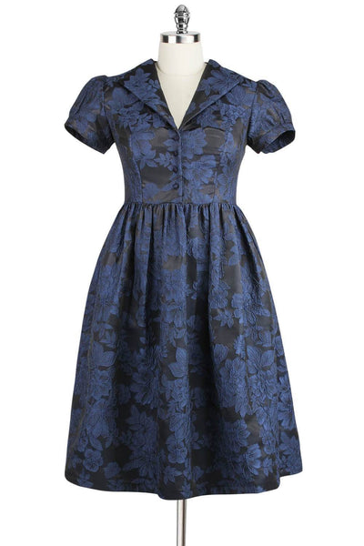 Elyzza London 1950s Jacquard Flare Dress