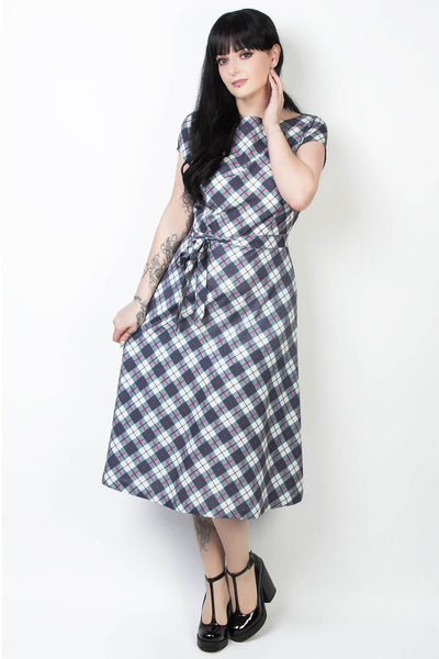 Elyzza London Plaid Print Fit and Flare Dress