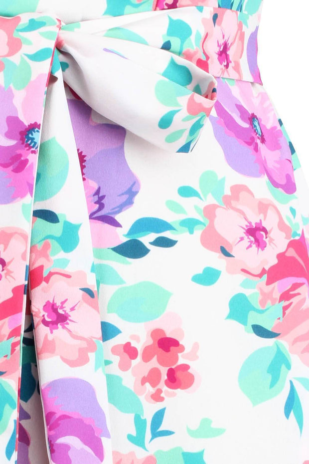 Elyzza London Floral Print Faux Wrap Dress