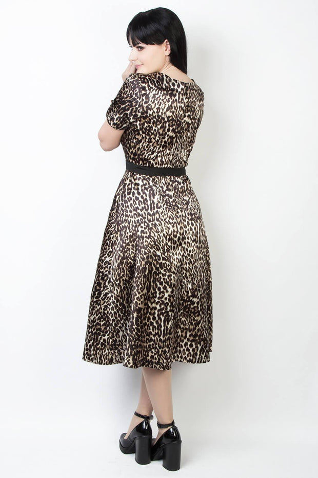 Elyzza London Leopard Print Flare Dress