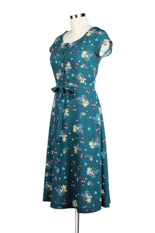 Elyzza London Printed Flare Dress with Matching Belt