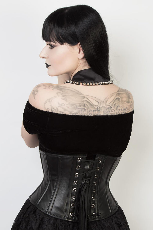 Underbust Waspie Plus Size Leather Corset