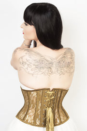 Waist Trainer Custom Made Gold Mesh with Lace Waspie Corset