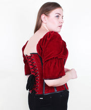 Marta Maroon Velvet Classic Overbust Corset