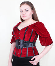 Marta Maroon Velvet Classic Overbust Corset