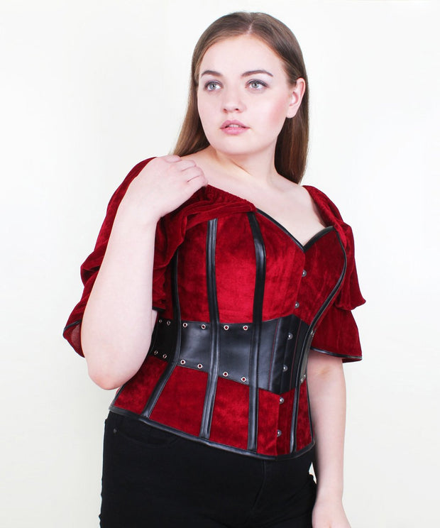 Marta Maroon Velvet Classic Overbust Corset