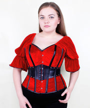 Melania Classic Overbust Corset in Red Velvet