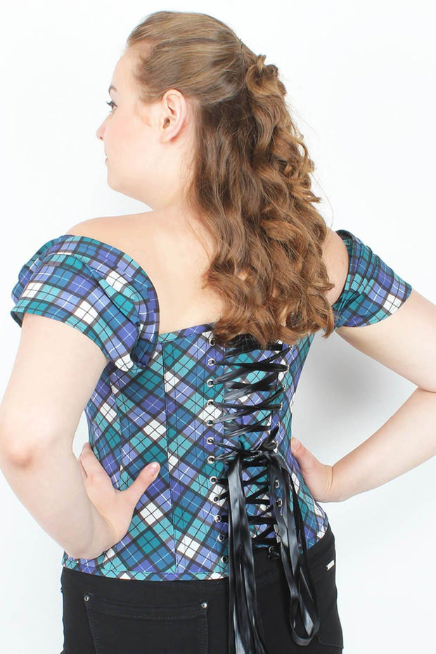 Deniz Plaid Print Overbust Corset