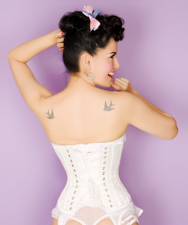 SOLD OUT - Jesslyn Brocade Underbust White Corset