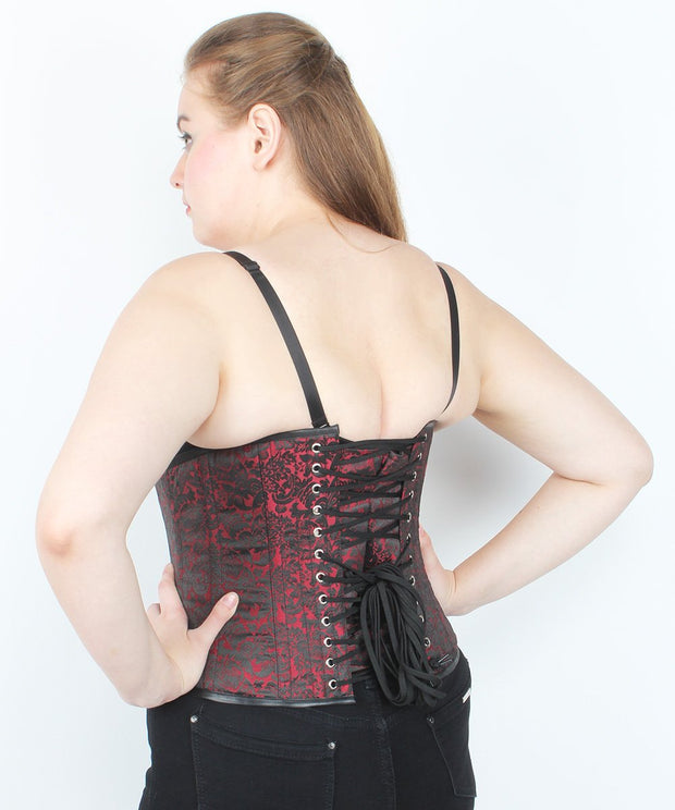 Alura Maroon Brocade Underbust Corset