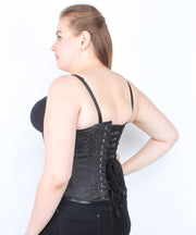 Laya Underbust Black Brocade Corset