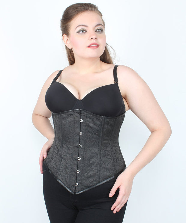 Laya Underbust Black Brocade Corset