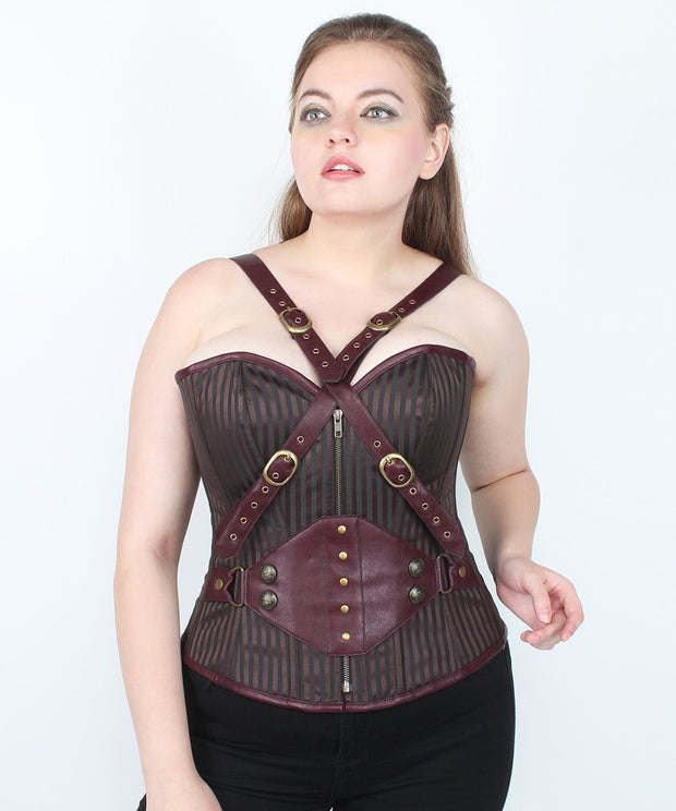 Kinzlee Brown Brocade Steampunk Corset