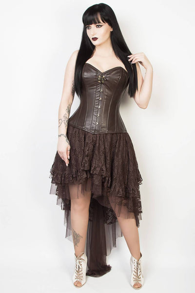 Joan Custom Made Brown Lace Gothic Skirt