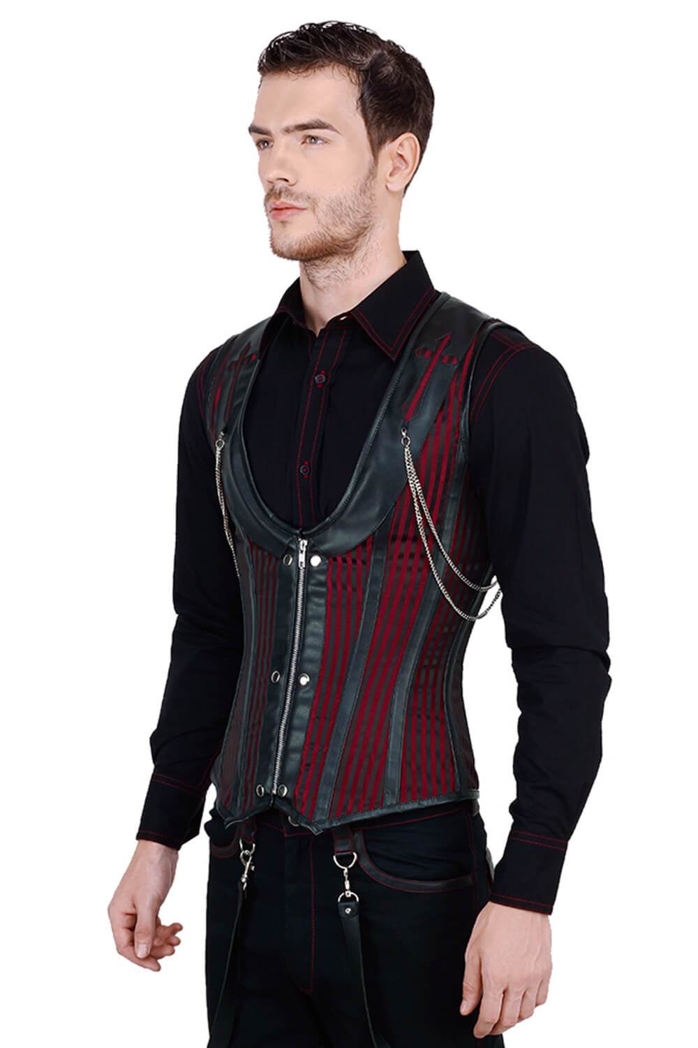 Alaric Steel Boned Gothic Men s Corset