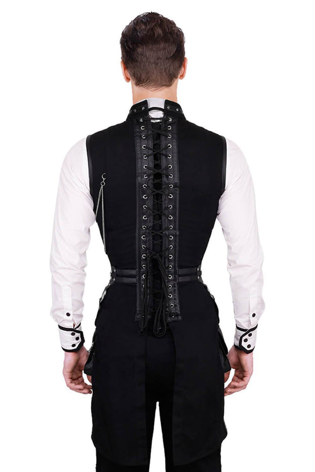 Azrael Custom Made Cotton Gothic Men's Overchest Corset