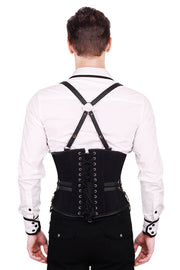 Draven Gothic Black Cotton Men's Corset