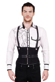 Draven Gothic Black Cotton Men's Corset