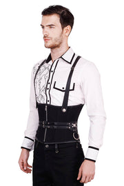 Draven Gothic Black Cotton Men's Corset