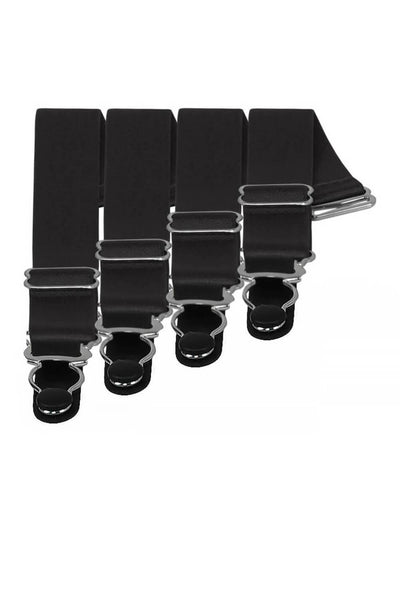 4 x Steel Suspender Clips in Black