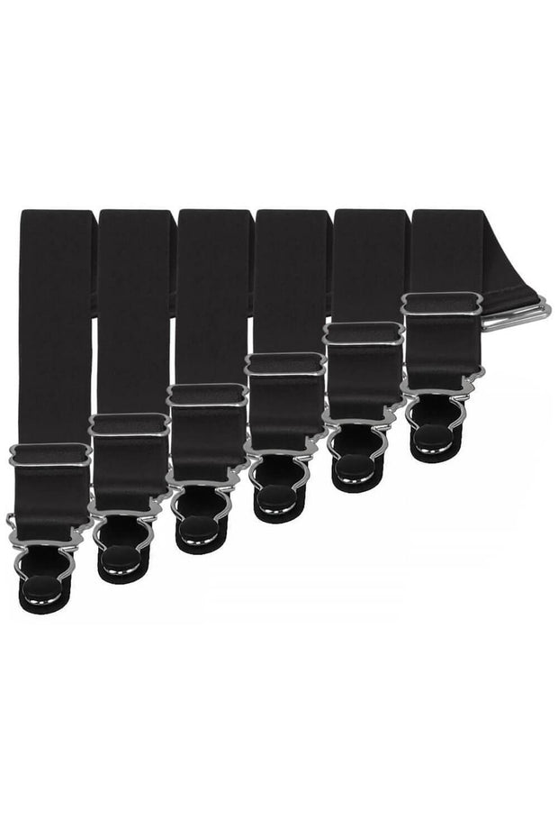 6 x Steel Suspender Clips in Black