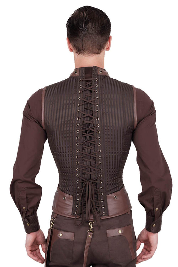 Detlef Steampunk Men's Overchest Corset