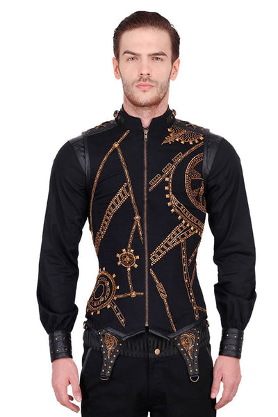 Dominik Embroidered Cotton Men's Corset