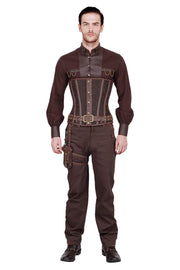 Eberwin Steampunk Brocade Men's Corset