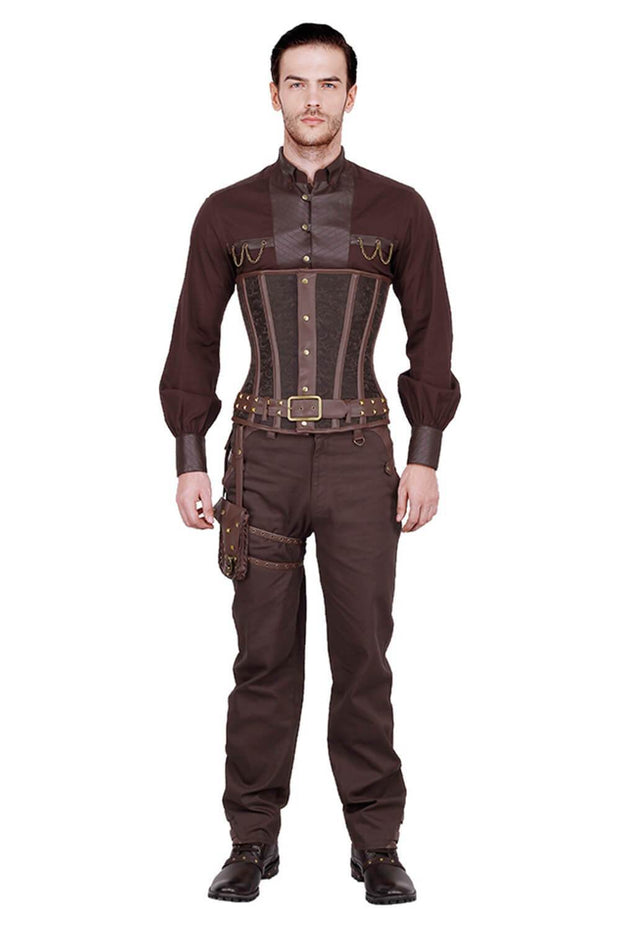 Eberwin Custom Made Steampunk Brocade Men's Corset