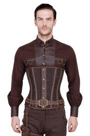 Eberwin Steampunk Brocade Men's Corset