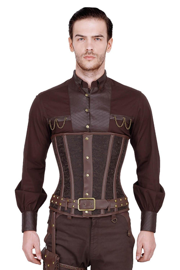 Eberwin Steampunk Brocade Men's Corset