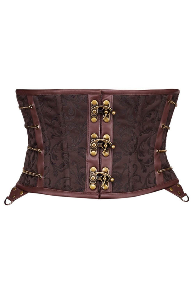 Eck Custom Made Steampunk Brown Brocade Men's Corset