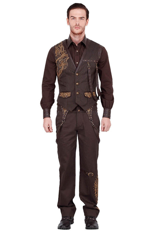 Keifer Custom Made Steampunk Embroidered Men's Waist Coat