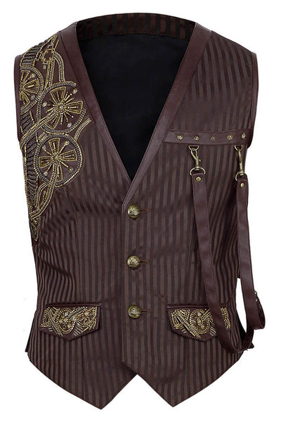 Keifer Custom Made Steampunk Embroidered Men's Waist Coat