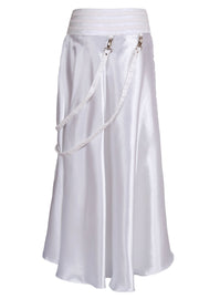 Maya Custom Made White Gothic Ruched Skirt